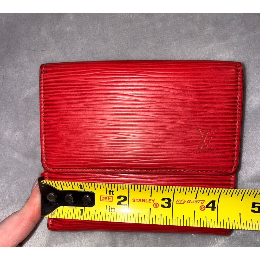 Louis Vuitton Portefeuille Elise Red Epi Leather Wallet Snap Coin Pocket - Picture 10 of 13